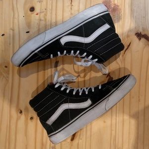 Vans Sk8 Hi Skate Shoe | Black And White